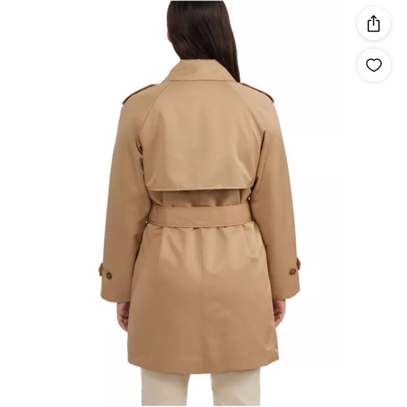 Ellen Tracy CLASSIC CAMEL Women's Coated Gab Trench Medium NWT 119$ retail - Picture 4 of 7